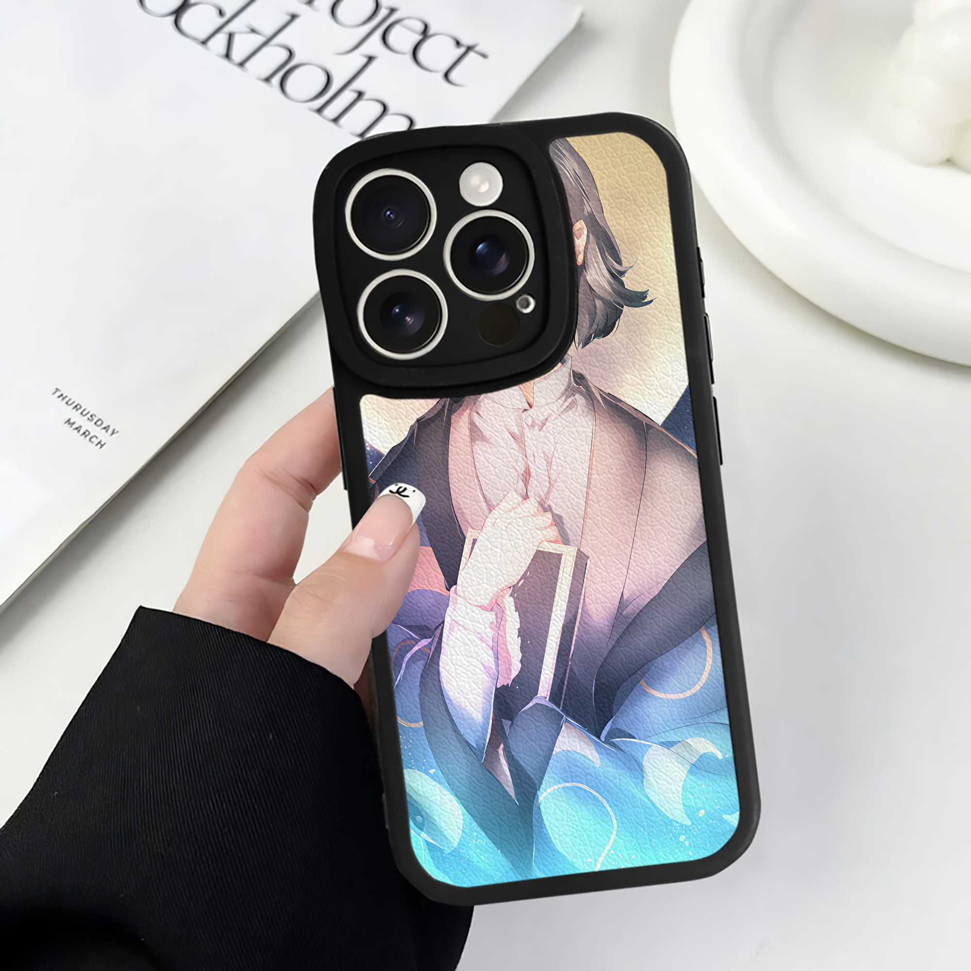 （画像用） 文豪ストレイドッグス Bungo Stray Dogs 【iPhone 16シリーズ対応】シリコンスマホケース（レザー調） 材質：シリコン